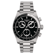 Tissot PR516 Chronograph T149.417.11.051.00 - bracciale e cassa acciaio - quadrante nero con cronografo - ghiera nera/bianca